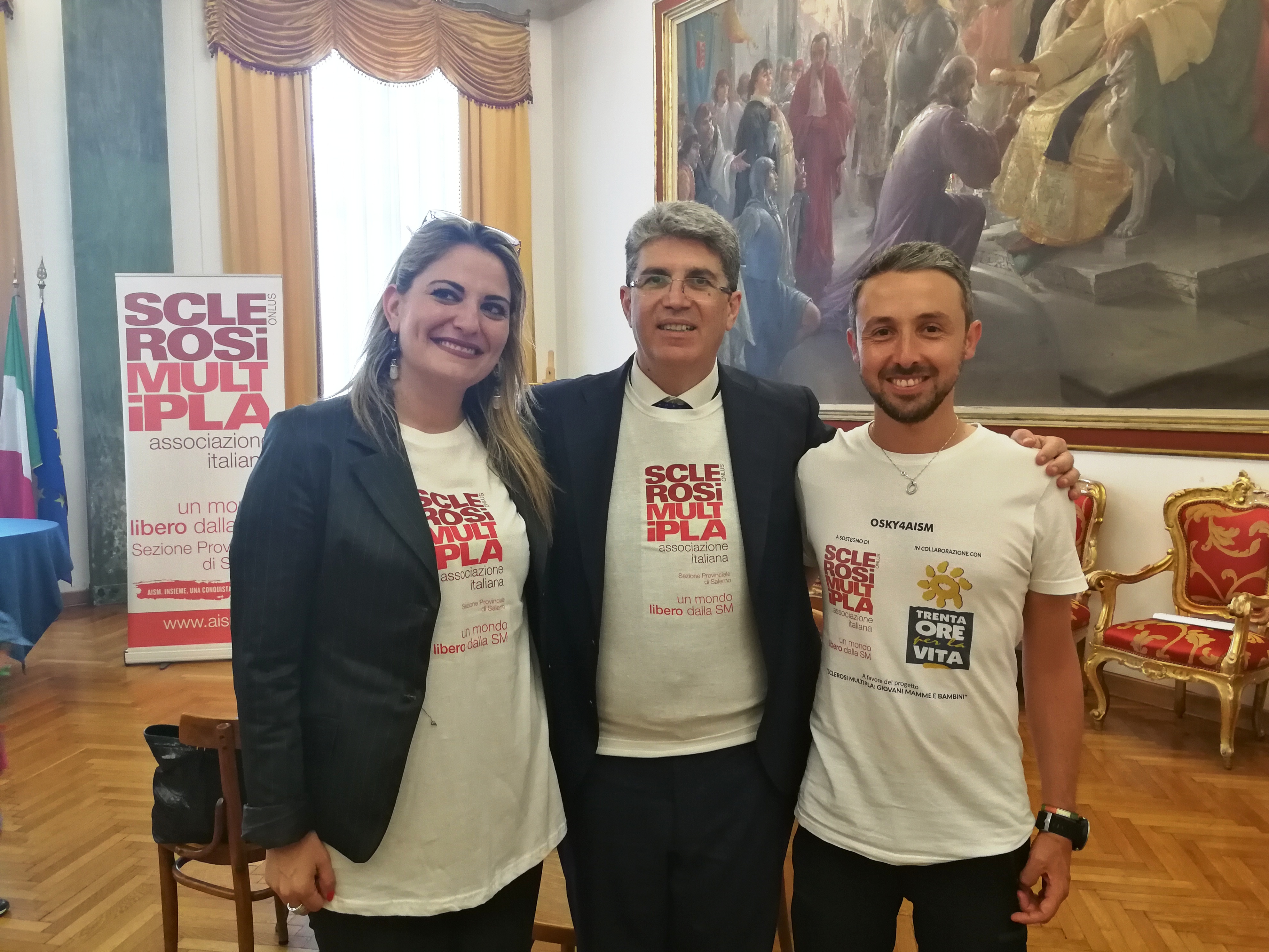 L'ambasciatore della lotta alla sclerosi multipla Marco Togni a Cava de'  Tirreni
